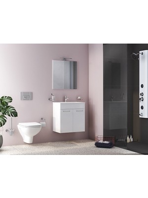 VitrA Ardea 67074 Banyo Dolabı Seti Kapaklı 60 cm Parlak Beyaz