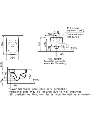 VitrA Metropole 7672B401-0559 Rim-ex Asma Klozet, Mat Beyaz