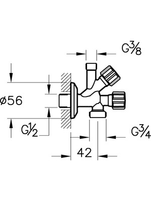 Artema A45245 Çift Çıkışlı Ara Musluk, Krom