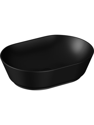 VitrA Geo 7427B083-0016 Oval Çanak Lavabo, 55 cm, Mat Siyah