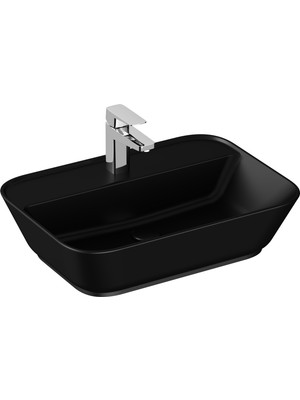 VitrA Geo 7426B083-0041 Dikdörtgen Çanak Lavabo, 60 cm, Mat Siyah