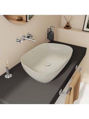 VitrA Outline Recycled 7993B066-0016 Çanak Lavabo, Mat Bej