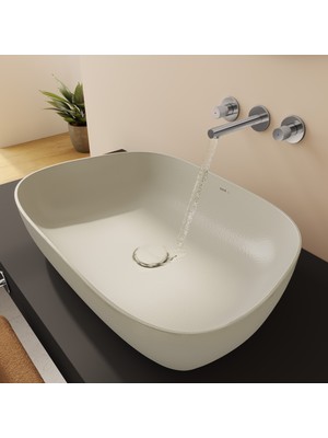 VitrA Outline Recycled 7993B066-0016 Çanak Lavabo, Mat Bej