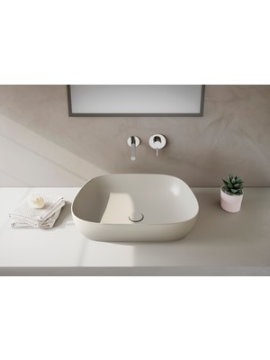 VitrA Outline Recycled 7993B066-0016 Çanak Lavabo, Mat Bej