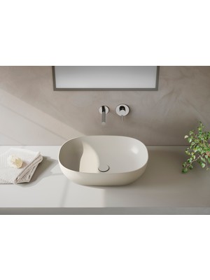 VitrA Outline Recycled 7995B066-0016 Çanak Lavabo, Mat Bej