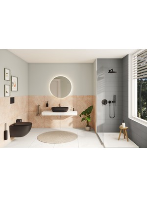 VitrA Outline 5995B483-0016 Oval Çanak Lavabo, 60 cm, Mat Siyah