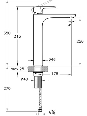 Artema Root Round  A4270736 Çanak Lavabo Bataryası, Mat Siyah