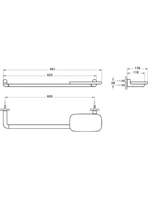 VitrA Eternity A4487923 Altın Rengi Etajerli Uzun Havluluk