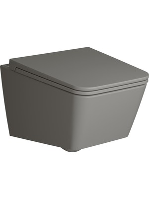 VitrA Equal 7245B476-0090 Rim-ex Asma Klozet, 54 cm, Mat Taş Gri