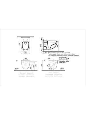 VitrA 7759L003-0850 S40 SmoothFlush Asma Klozet, 54 cm