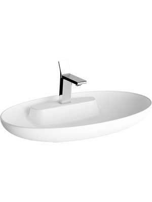 VitrA Memoria 5881B401-0563 Oval Çanak Lavabo, VitrA Clean, 75 cm, Mat Beyaz