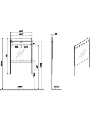 VitrA Equal 64105 Aydınlatmalı Düz Ayna, 80 cm