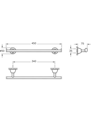 VitrA Matrix A44578 Uzun Havluluk, Krom