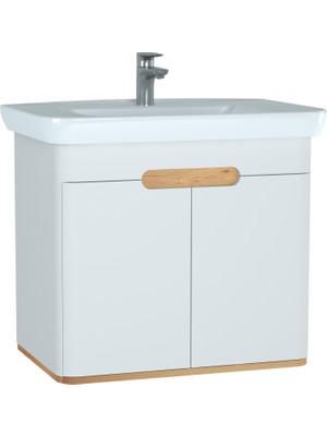 VitrA Sento 60785 Lavabo Dolabı, Kapaklı, 80 cm, Mat Beyaz