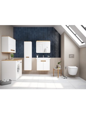 VitrA Sento 60785 Lavabo Dolabı, Kapaklı, 80 cm, Mat Beyaz