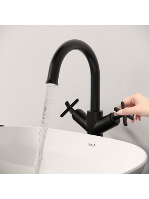 VitrA Origin Classic A4288636 Çanak Lavabo Bataryası, Mat Siyah