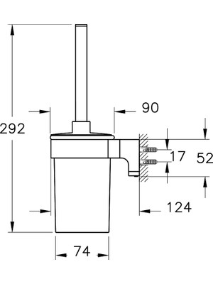 VitrA Base 700 A4407536 Tuvalet Fırçalığı, Mat Siyah