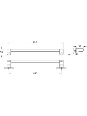 VitrA Base 700 A4407036 Uzun Havluluk, Mat Siyah