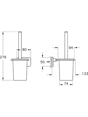 VitrA Base 600 A4413536 Tuvalet Fırçalığı, Mat Siyah