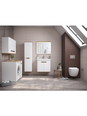 VitrA Sento 60785 Lavabo Dolabı, Kapaklı, 80 cm, Mat Beyaz