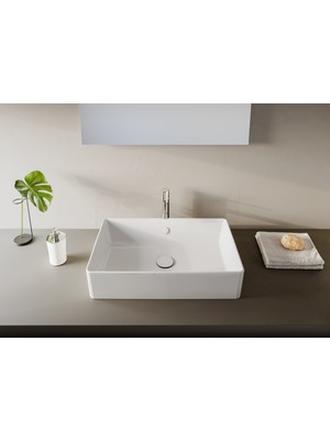 VitrA Nuo 7434B003-0016 Dikdörtgen Çanak Lavabo, 60 cm, Beyaz