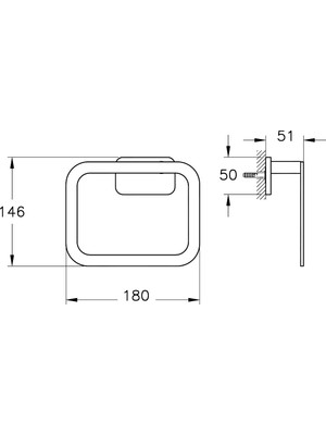 VitrA Base 600 A4413236 Halka Havluluk, Mat Siyah