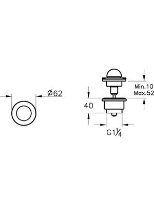 VitrA Liquid A45170 Basmalı Lavabo Yuvarlak Süzgeci, Krom