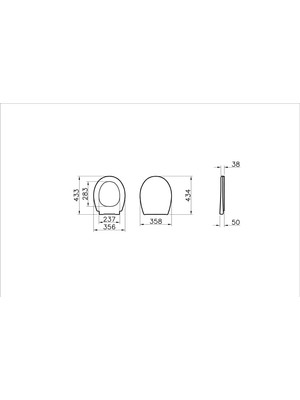 VitrA S20 Round 109-003-909 Universal Klozet Kapağı, Yavaş Kapanır, Kolay Çıkabilir, Beyaz