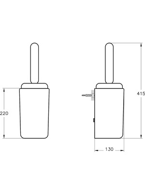 VitrA Liquid A4456639 Tuvalet Fırçalığı, Parlak Siyah