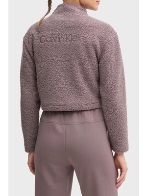 Calvin Klein Relaxed Fit Yarım Fermuarlı Sıfır Yaka Crop Sherpa Ceket 00GWF4W307PFK Bayan Ceket 00GWF4W307 Pfk