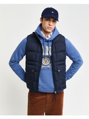 Gant Erkek Lacivert Regular Fit Dik Yaka Kapitone Yelek 7006444.410