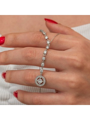 Usho Jewelry Gümüş Sıralı Zirkon Taşlı Çember Kadın Kolye