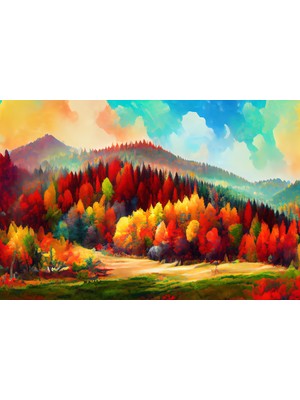 Aden Renkli Manzara Kanvas Tablo