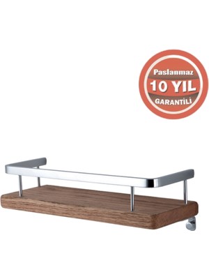 Çelik Banyo Paslanmaz Pirinç Selvi Etajer 30 cm