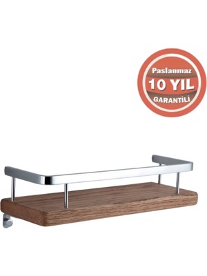 Çelik Banyo Paslanmaz Pirinç Selvi Etajer 30 cm