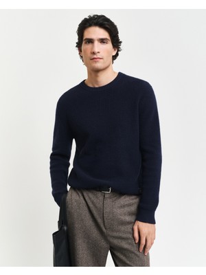 Gant Erkek Lacivert Regular Fit Bisiklet Yaka Kazak 8050220.433