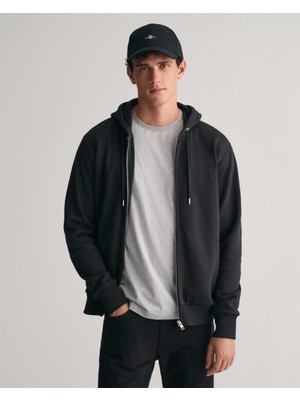 Gant Erkek Siyah Regular Fit Fermuarlı Logolu Sweatshirt 2037021.5