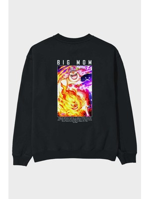 Ankhises Charlotte Linlin Arka Baskılı Siyah Oversize Sweatshirt Erkek Kadın Bisiklet Yaka