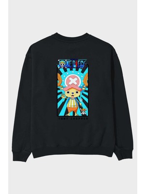 Ankhises Chopper Arka Baskılı Siyah Oversize Sweatshirt Erkek Kadın Bisiklet Yaka