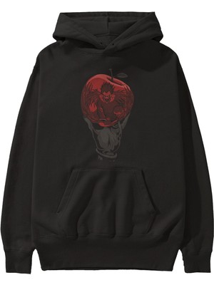 Ankhises Death Note -Ryuk Anime Ön Baskılı Siyah Hoodie Oversize Kapüşonlu Sweatshirt Erkek Kadın