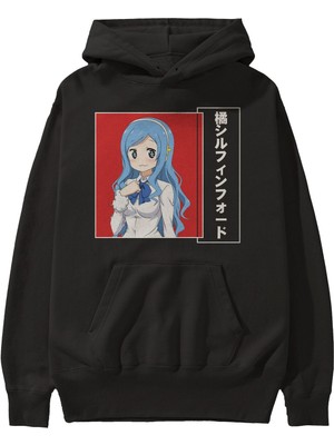 Ankhises Sylphinford Tachibana 1 Anime Ön Baskılı Siyah Hoodie Oversize Kapüşonlu Sweatshirt Erkek Kadın