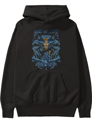 Ankhises Marco El Fenıx One Piece Anime Ön Baskılı Siyah Hoodie Oversize Kapüşonlu Sweatshirt Erkek Kadın