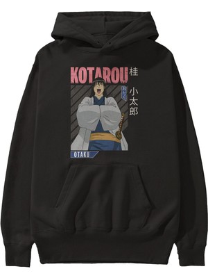 Ankhises Kotarou Katsura Gıntama 1 Anime Ön Baskılı Siyah Hoodie Oversize Kapüşonlu Sweatshirt Erkek Kadın