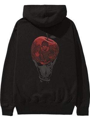 Ankhises Death Note -Ryuk Anime Arka Baskılı Siyah Oversize Kapüşonlu Sweatshirt Erkek Kadın