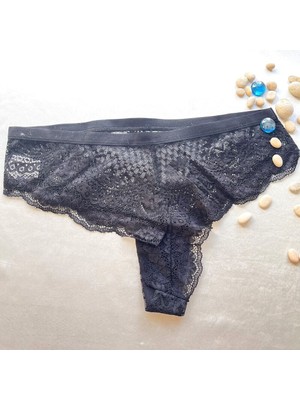 Dantelli Brezılıan Külot - Siyah 38-40 B