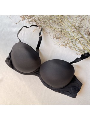 Mikro Dolgulu Sütyen / Siyah 80-B