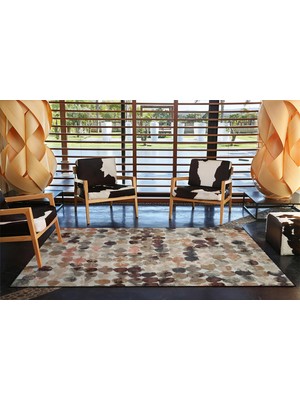 Rugs Modern Gri Temalı ve Geometrik Desenli Dekoratif Halı MIRAVIP441