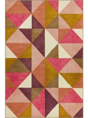 Rugs Modern Üçgenli Karışık Renkli Modern Geometrik Dokuma Taban Halı MIRAVIP489