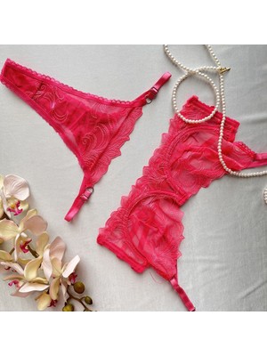 Karaz Jpl Brode Balenli Sütyen Takım - Pembe 75-B