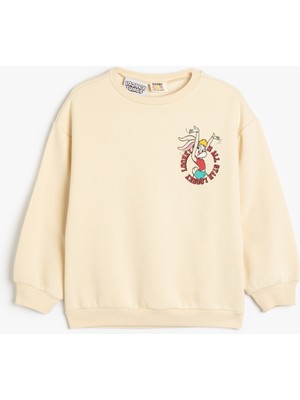 Koton Lola Bunny Sweat Lisanslı Bisiklet Yaka Uzun Kollu Şardonlu